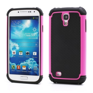 Premium Silicone & Plastic Combo Shatterproof Hybrid Case Accessories for Samsung Galaxy S IV S 4 i9500 i9505 - Black / Rose