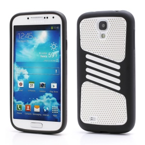 Perforated Mesh Plastic & TPU Combo Case for Samsung Galaxy S IV S 4 i9500 i9505 - White / Black