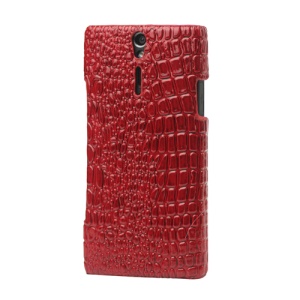 Crocodile Leather Coated Hard Case for Sony Xperia S LT26i LT26a / Nozomi - Red