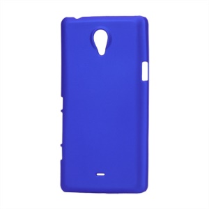 Rubberized Hard Plastic Case for Sony Xperia T LT30p LT30i Mint - Dark Blue
