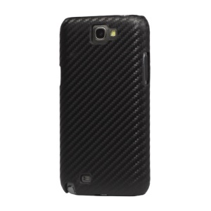 Carbon Fiber Leather Hard Case for Samsung Galaxy Note 2 / II N7100 - Black