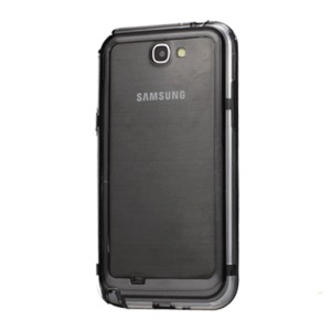TPU & Plastic Hybrid Bumper Frame Case for Samsung Galaxy Note II N7100 - Black