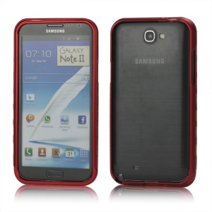 Sliding Hybrid Aluminum Bumper Frame Case for Samsung Galaxy Note II N7100 - Red