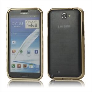 Sliding Hybrid Aluminum Bumper Frame Case for Samsung Galaxy Note II N7100 - Gold