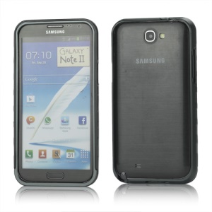 Sliding Hybrid Aluminum Bumper Frame Case for Samsung Galaxy Note II N7100 - Grey