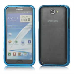 Sliding Hybrid Aluminum Bumper Frame Case for Samsung Galaxy Note II N7100 - Light Blue