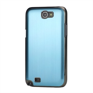 Brushed Aluminum Chrome Hard Back Base for Samsung Galaxy Note 2 / II N7100 - Light Blue