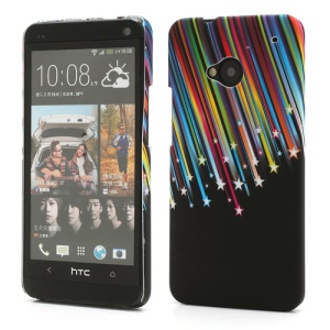 HTC One M7 801e Rubberized Hard Case Meteor Shower Pattern