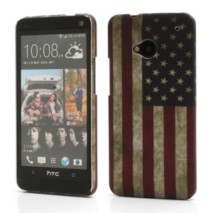 Retro United States American Flag Protective Case for HTC One M7 801e