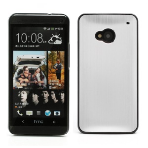 Brushed Aluminum Hard Plastic Cover Case for HTC One M7 801e - Silver