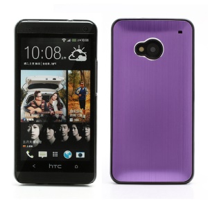 Brushed Aluminum Hard Plastic Cover Case for HTC One M7 801e - Purple