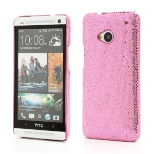 Glittery Sequins Plastic Case Shell for HTC One M7 801e - Pink