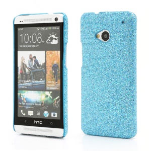 Glittery Sequins Plastic Case Cover for HTC One M7 801e - Blue