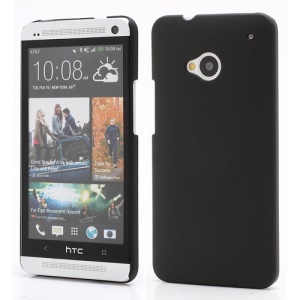 Slim Rubber Matte Hard Plastic Case Cover for HTC One M7 801e - Black