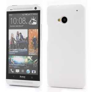 Slim Rubber Matte Hard Plastic Case Cover for HTC One M7 801e - White