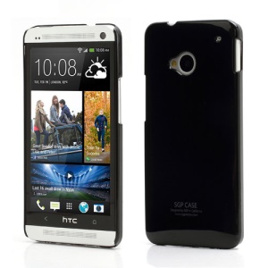 Ultra Thin Glossy Plastic SGP Case Cover for HTC One M7 801e - Black