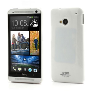 Ultra Thin Glossy Plastic SGP Case Cover for HTC One M7 801e - White