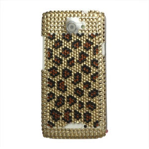Leopard Bling Rhinestone Hard Case for HTC One X S720e / One XL / One X Plus