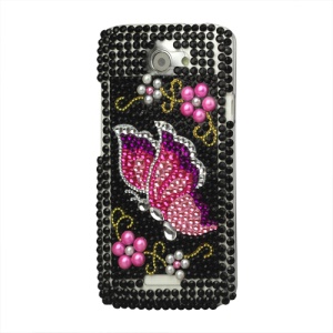 Butterfly Diamond Hard Case Cover for HTC One X S720e / One XL / One X Plus