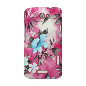 Flowers Leather Skin Hard Case for HTC One X S720e / One XL / One X Plus