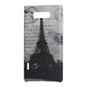 Eiffel Tower Postcard Design Plastic Hard Case for LG Optimus L7 P700 P705