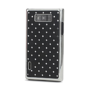 Baby-Breath Rhinestone Plating Hard Shell Case  for LG Optimus L7 P700 P705 - Black