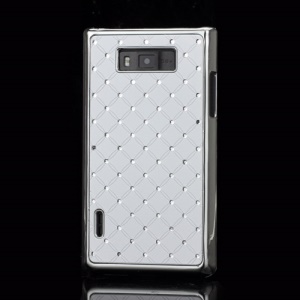 Baby-Breath Rhinestone Plating Hard Shell Case  for LG Optimus L7 P700 P705 - White