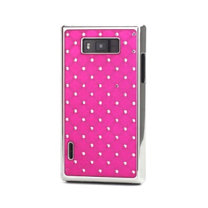 Baby-Breath Rhinestone Plating Hard Shell Case  for LG Optimus L7 P700 P705 - Rose