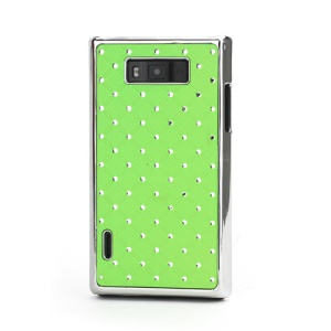 Baby-Breath Rhinestone Plating Hard Shell Case  for LG Optimus L7 P700 P705 - Green