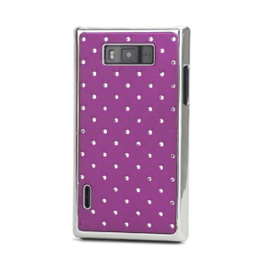 Baby-Breath Rhinestone Plating Hard Shell Case  for LG Optimus L7 P700 P705 - Purple
