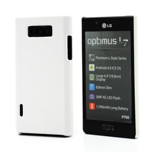 Leather Textured Protective Hard Case Cover for LG Optimus L7 P700 P705 - White