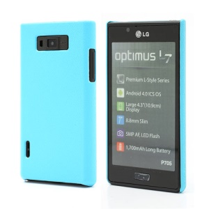 Leather Textured Protective Hard Case Cover for LG Optimus L7 P700 P705 - Blue