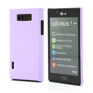Leather Textured Protective Hard Case Cover for LG Optimus L7 P700 P705 - Purple