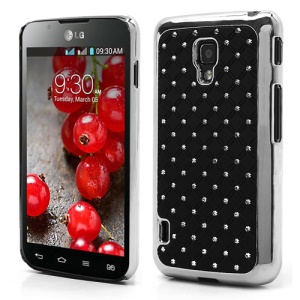 Starry Sky Rhinestone Electroplating Hard Case for LG Optimus L7 II Dual P715 Duet+ - Black