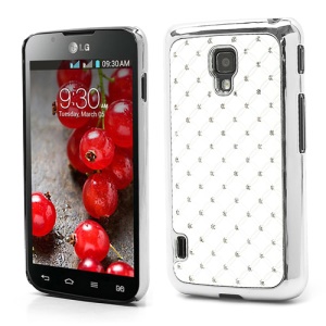 Starry Sky Rhinestone Electroplating Hard Case for LG Optimus L7 II Dual P715 Duet+ - White