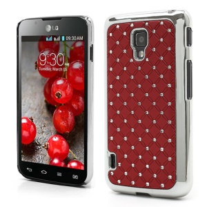 Starry Sky Rhinestone Electroplating Hard Case for LG Optimus L7 II Dual P715 Duet+ - Red