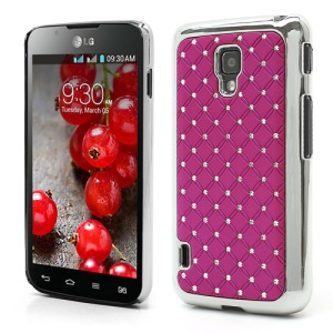Starry Sky Rhinestone Electroplating Hard Case for LG Optimus L7 II Dual P715 Duet+ - Rose