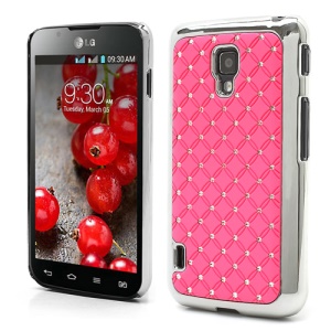 Starry Sky Rhinestone Electroplating Hard Case for LG Optimus L7 II Dual P715 Duet+ - Pink