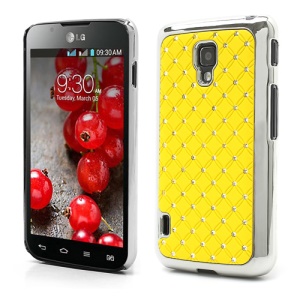 Starry Sky Rhinestone Electroplating Hard Cover for LG Optimus L7 II Dual P715 Duet+ - Yellow