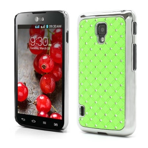 Starry Sky Rhinestone Electroplating Hard Cover for LG Optimus L7 II Dual P715 Duet+ - Green
