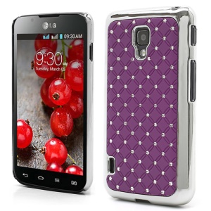 Starry Sky Rhinestone Electroplating Hard Cover for LG Optimus L7 II Dual P715 Duet+ - Purple