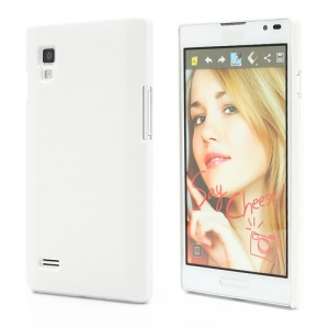 Leather Textured Hard Case Shell for LG Optimus L9 P760 P765 P768 - White