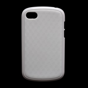 Cube Pattern TPU and Plastic Hybrid Case Shell for BlackBerry Q10 - White