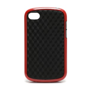Cube Style TPU & Plastic Hybrid Cover Case for BlackBerry Q10 - Black / Red
