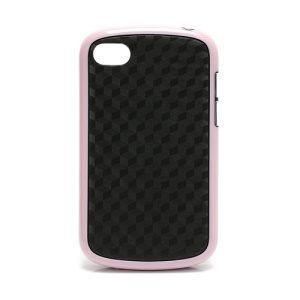 Cube Style TPU & Plastic Hybrid Cover Case for BlackBerry Q10 - Black / Pink