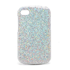 Glittery Sequins Hard Protective Case for BlackBerry Q10 - Silver