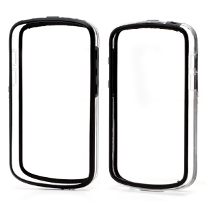 Backless TPU &amp; Plastic Hybrid Bumper Frame Case for BlackBerry Q10 - Transparent / Black