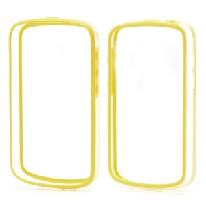 BlackBerry Q10 TPU &amp; Plastic Hybrid Bumper Frame Case - Transparent / Yellow