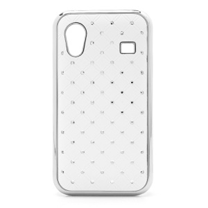 Diamond Bling Rubberized Hard Case for Samsung Galaxy Ace S5830 - White