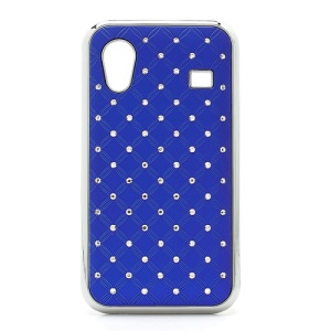Diamond Bling Rubberized Hard Case for Samsung Galaxy Ace S5830 - Dark Blue